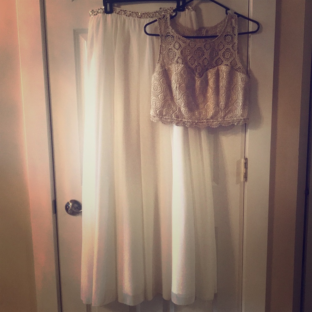 Beautiful Two Piece Prom or Bridesmaid Dress